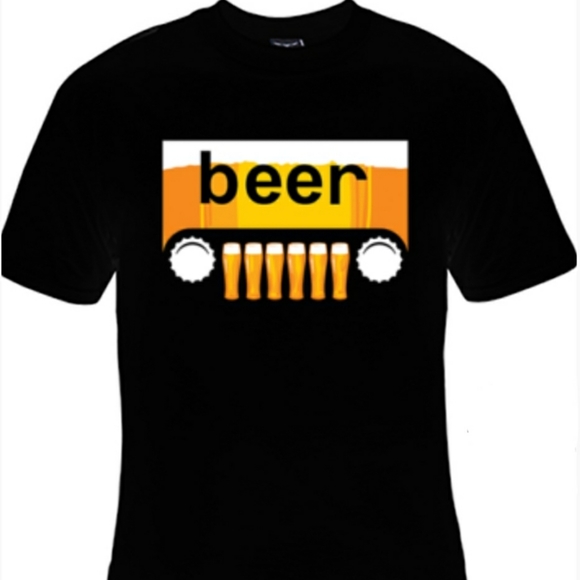 BRAND NEW  UNISEX " beer/ Jeep " tee. - Picture 1 of 2